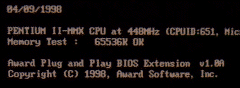 448MHz BIOS screen